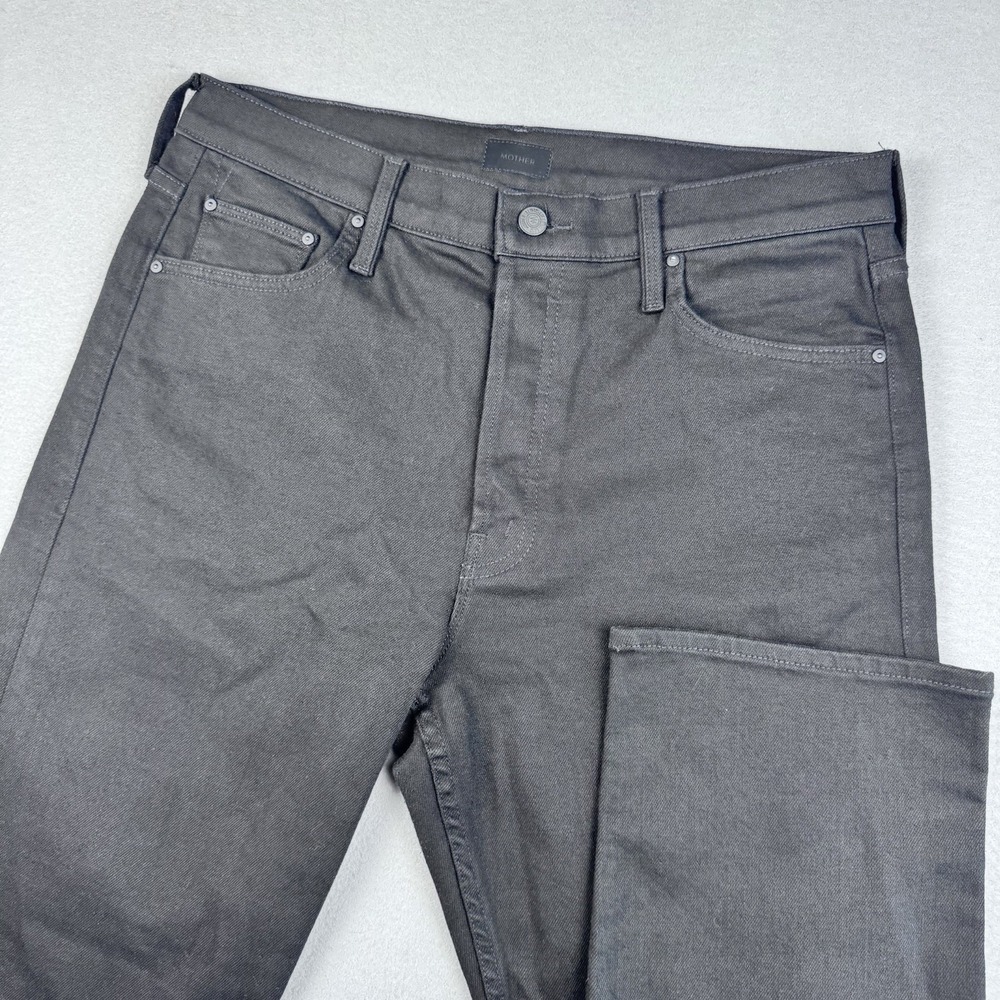 Mother Tomcat Ankle Jeans 32x28 Black High-Rise Straight Leg Lasting Impression